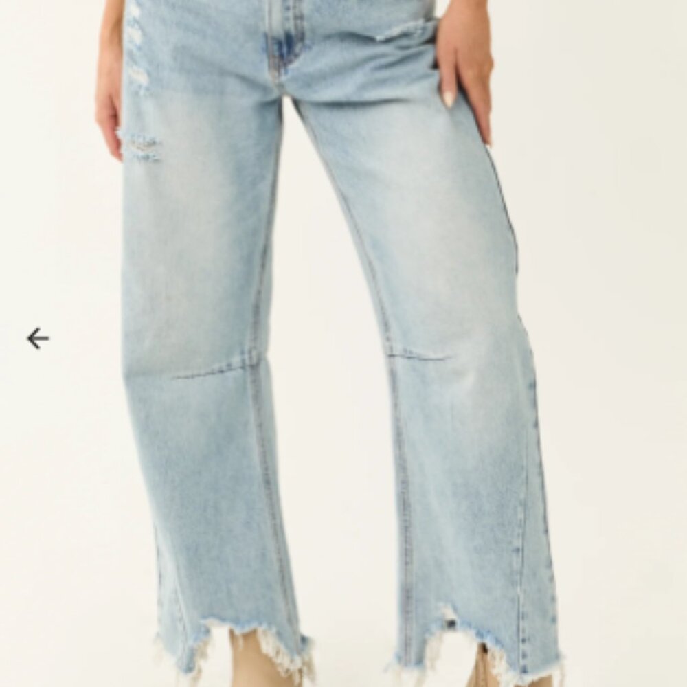 Special A - Distressed Barrel Jeans - Medium Light - 1XL - NWT